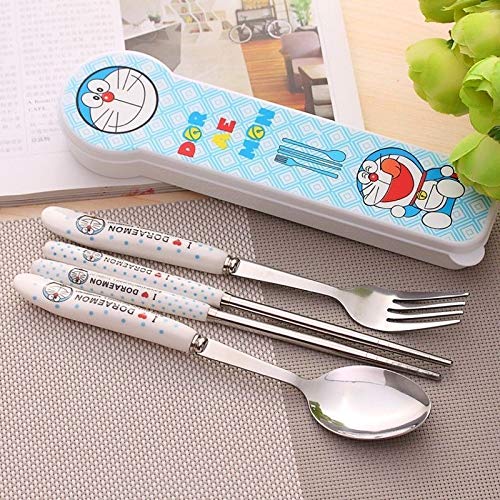 Portable Stainless Steel Cutlery Set – Spoon, Fork & Chopsticks with Case