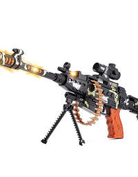 Machine Gun Toy with LED Flashing Lights and Sound Effects for Kids | Combat Military Mission Machine Gun
