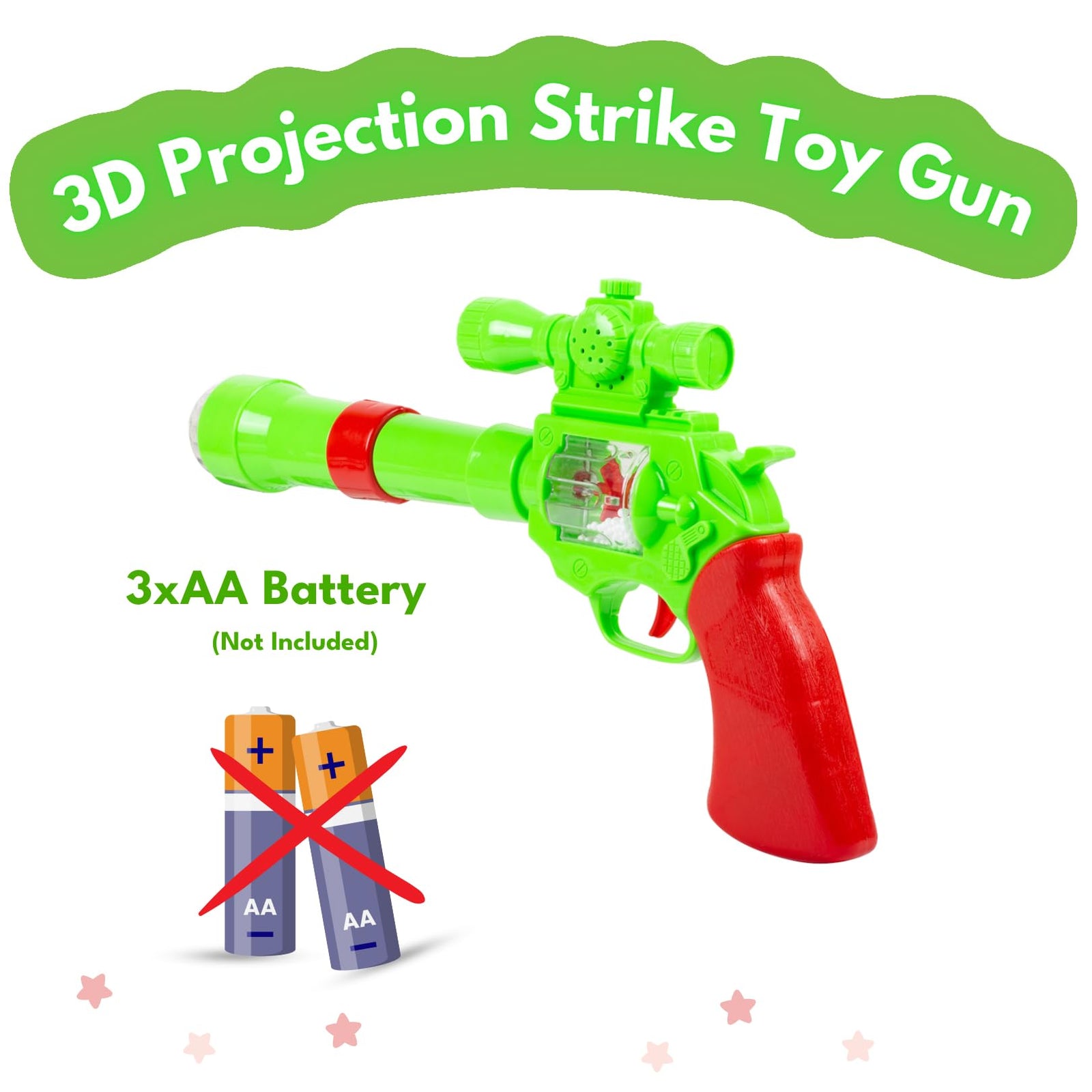 Battery Operated 3D Projection Strike Toy Gun with Vibrant Light & Sound Effects for Kids/Gifts/Toddlers