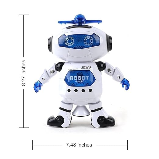 Dancing Naughty Robot with 3D Flashing Lights & Music for Kids, Battery Operated, Multi Color (360 Degree Dancing Smart Robot)