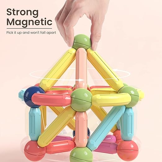 Magnetic Sticks Building Blocks Toy for Kids, Magnetic Balls and Rods Set Kids Montessori Toys Stacking Toys for Kids Age 3+ Years (25 Pcs)