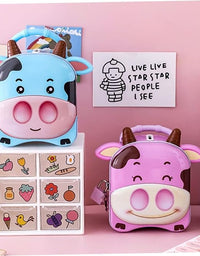 Cute Cow shaped Money Bank for Kids with Lock and Keys| Steel Coin Bank| 3D embossing Coin Bank
