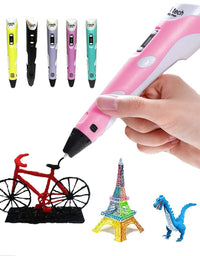 3D Pen with Adapter| 3D Pen for Kids| 3D Pen with 3 * 1.75MM PLA Filaments 10m Each| 3D Printing Pen | 3D Pen Set with PLA Filament Included - Ready to Create (Adapter)
