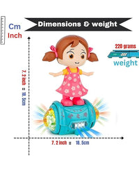 Fashion Girl Musical Dancing Girl 360 Degree Rotating with 5D Light and Musical Sound Activity Kids' Play Center Toy with Bump and Go Functions 1+ Year Kids
