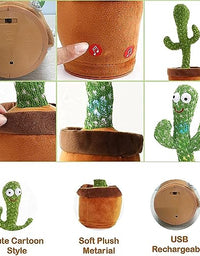 Dancing Cactus Talking Toy, Cactus Plush Toy, Wriggle & Singing Recording Repeat What You Say Funny Education Toys
