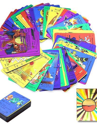 Playing Cards for Kids, 55 PCS,Rainbow Foil Card Assorted Cards TCG Deck Box - V Series Cards Vmax GX Rare Golden Cards and Common-Rare Mystery Card
