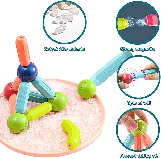 Magnetic Sticks Building Blocks Toy for Kids; Age 3+ Years (25 Pcs) Set Of 2 Pcs