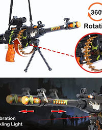 Machine Gun Toy with LED Flashing Lights and Sound Effects for Kids | Combat Military Mission Machine Gun
