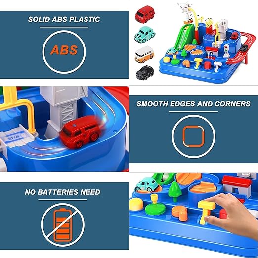 Car Race Tracks for Boys Car Adventure Toys for 3+ Year Kids, City Rescue Preschool Educational Toy Vehicle Puzzle Car Track Playsets for Toddlers (Car Race Track)