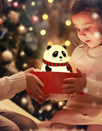 Panda Touch Silicone Lamp,7 Colour Changing Night Light for Kids Bedroom,USB Rechargeable with Gesture Control
