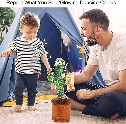 Dancing Cactus Talking Toy, Cactus Plush Toy, Wriggle & Singing Recording Repeat What You Say Funny Education Toys