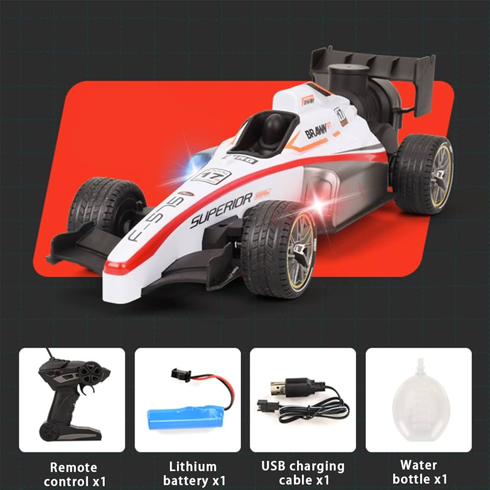 High-Speed RC Car Remote Control 2WD F1 Car | Formula Car Toys for Kids with  Light and Flame | Rechargeable