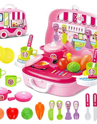 Portable Cooking Kitchen Play Set Pretend Play Food Party Role Toy For kids
