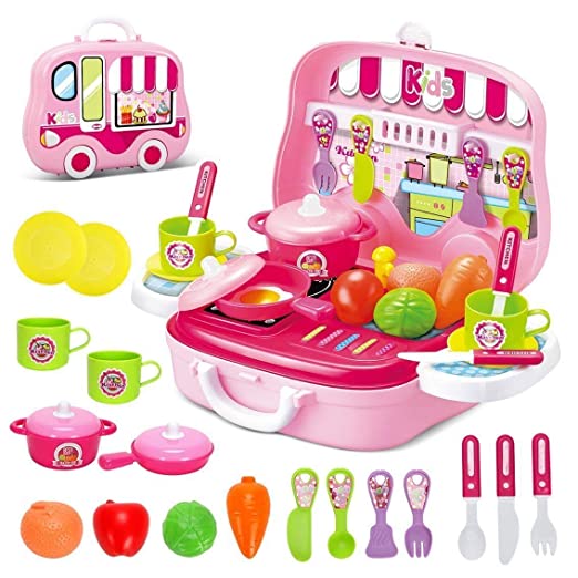 Portable Cooking Kitchen Play Set Pretend Play Food Party Role Toy For kids