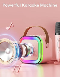 Karaoke Colorful Bluetooth Speaker with Mic System for Home Singing Magic Ai Voice Changer Portable Mini Wireless Speaker for House Parties Birthday Gifts Events
