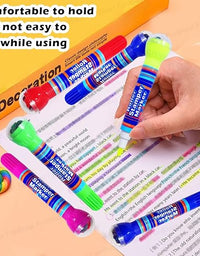 2 In 1 Roller Stamper Marker Pen Stationary (6 Pcs Set, Multicolor)
