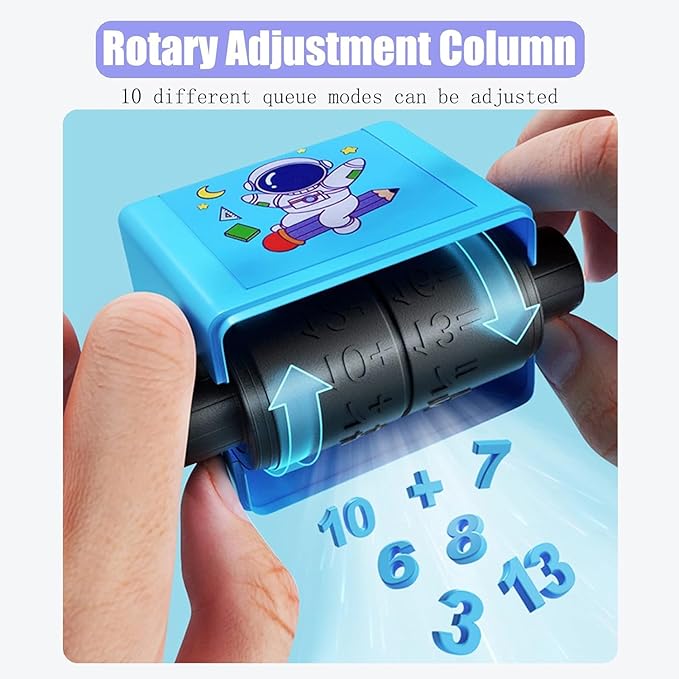 Math Roller Stamp Set | Addition, Subtraction, Multiplication, Division Practice Tool (Set of 4)
