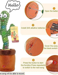 Dancing Cactus Talking Toy, Cactus Plush Toy, Wriggle & Singing Recording Repeat What You Say Funny Education Toys
