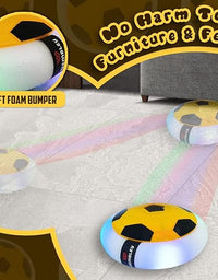 Indoor Pro Air Rechargeable Floating Hover Football with Colorful Flash Light Effect | USB Cable (Included)
