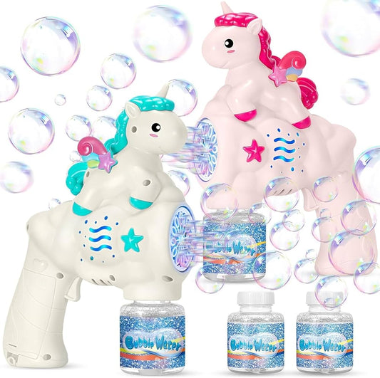 Electric Unicorn Bubble Machine Gun With 1 Bottles Bubble Refill Solution