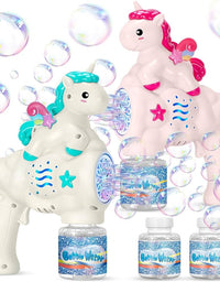 Electric Unicorn Bubble Machine Gun With 1 Bottles Bubble Refill Solution for Kids
