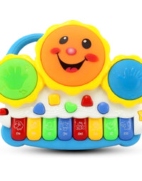 Drum Keyboard Musical Toys with Flashing Lights, Animal Sounds and Songs, Multi Color
