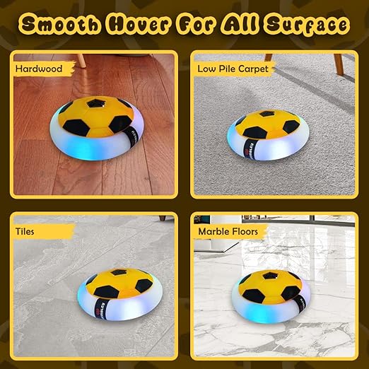 Indoor Pro Air Rechargeable Floating Hover Football with Colorful Flash Light Effect| Multicolor | USB Cable (Included)