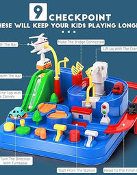 Car Race Tracks for Boys Car Adventure Toys for 3+ Year Kids, City Rescue Preschool Educational Toy Vehicle Puzzle Car Track Playsets for Toddlers (Car Race Track)
