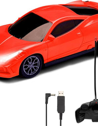 Rechargeable Remote Control Car with Glowing Headlights for Kids
