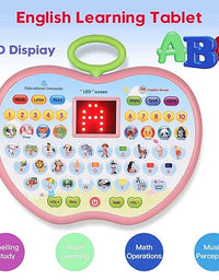 Apple Shape Electronic Educational Computer Toy | Multifunctional Musical Learning Animal Sound Laptop Toy for Kids
