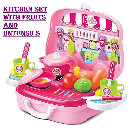 Portable Cooking Kitchen Play Set Pretend Play Food Party Role Toy For kids