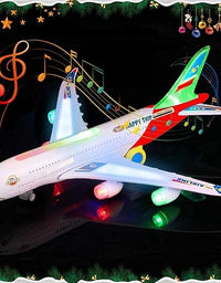 Flashing Light Automatic Airplane Electric Plane, Bump N Go Feature Aeroplane for Children
