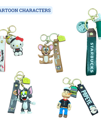 Set of 5 Fancy 3D Rubber Keyrings for Home, Office, Car, Bags & more | Choose any 5 of your choice
