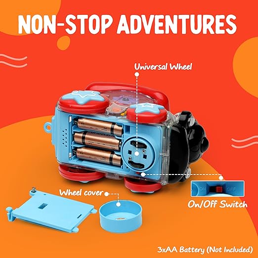 Battery Operated Gear Transparent Train Engine Toy with LED Lights and Musical Sound | Bump & Go Action Toy Train Engine for Kids