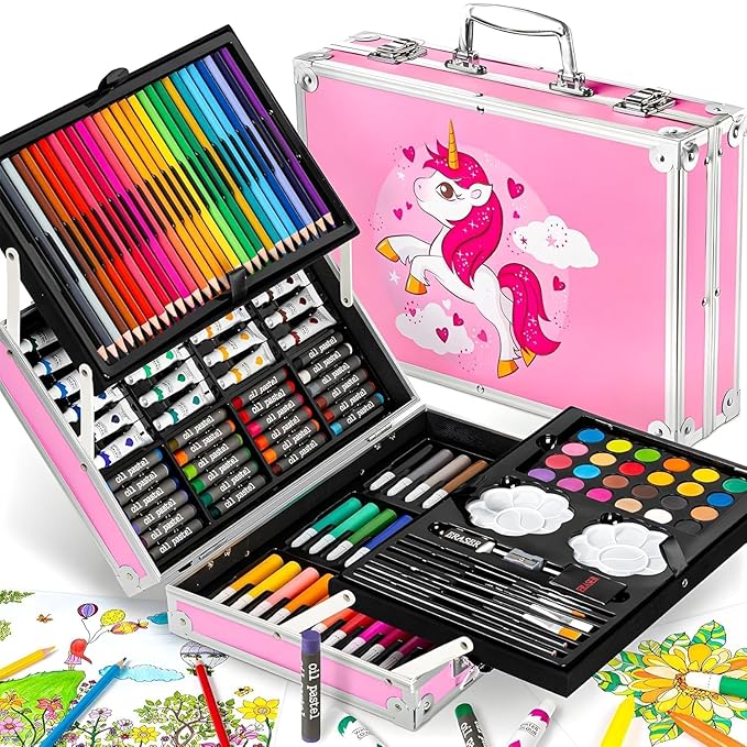 Deluxe Art Drawing Colour Suitcase Kit Set for Kids