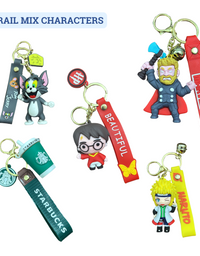 Set of 5 Fancy 3D Rubber Keyrings for Home, Office, Car, Bags & more | Choose any 5 of your choice
