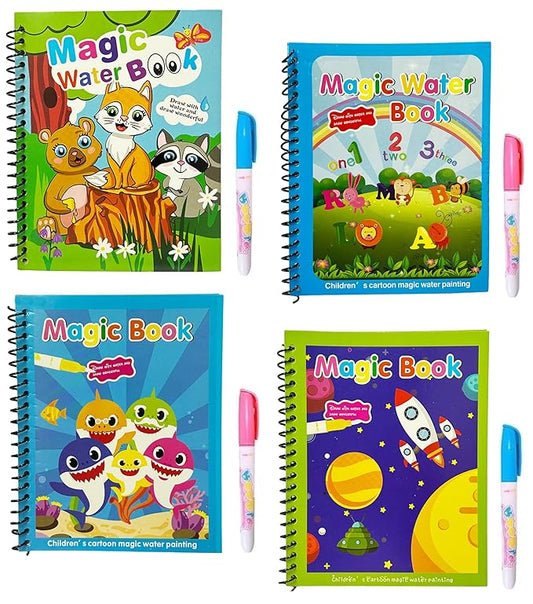 4Pc Water Coloring Books for Kids, Water Painting Drawing Book for Toddlers 2-10 Years