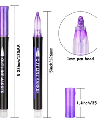 Outline Metallic Marker Pens,  Perfect for Birthday Greeting, Drawing, Scrapbooks, Posters, Rock Paintings, DIY Art Crafts
