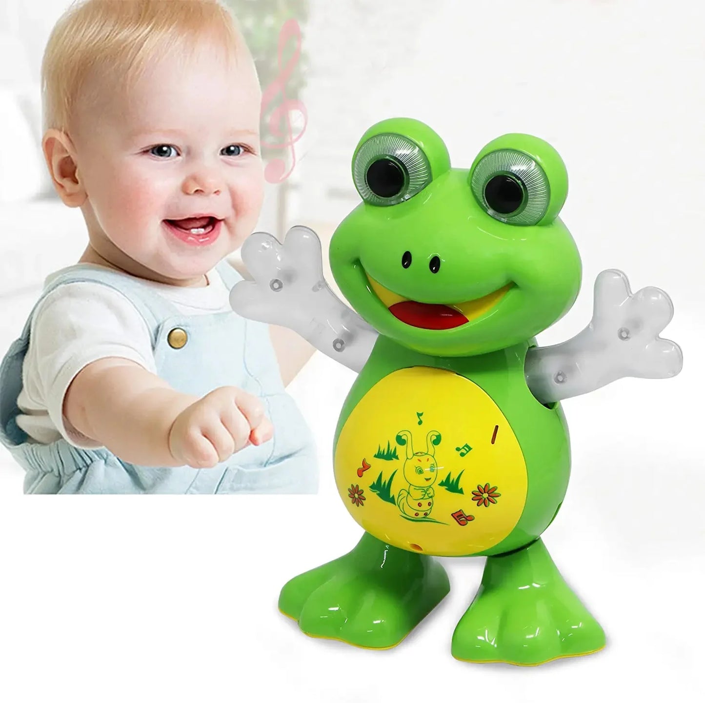 Musical and Dancing Frog Toy with Lights, Dancing Walking Toys, Baby Infant Toy Learning Development