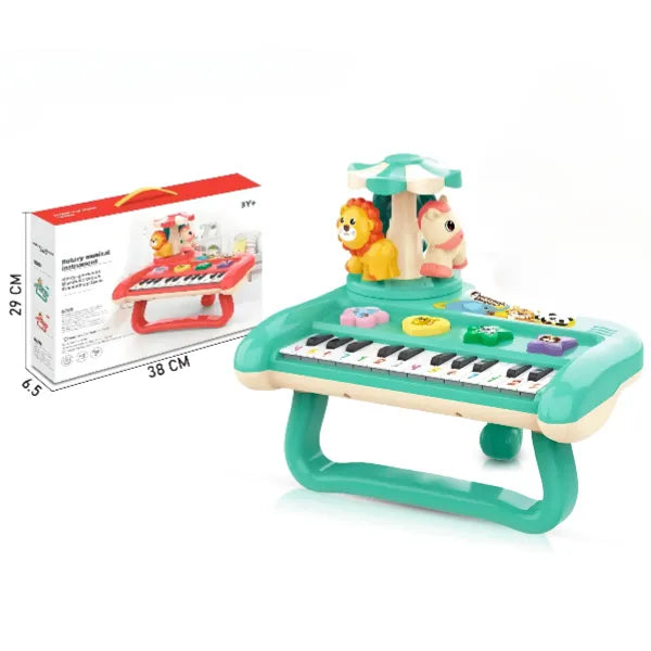 Animal Concert Musical Piano for Kids – Rotary Electronic Organ with Lights & Sound (Multicolor)
