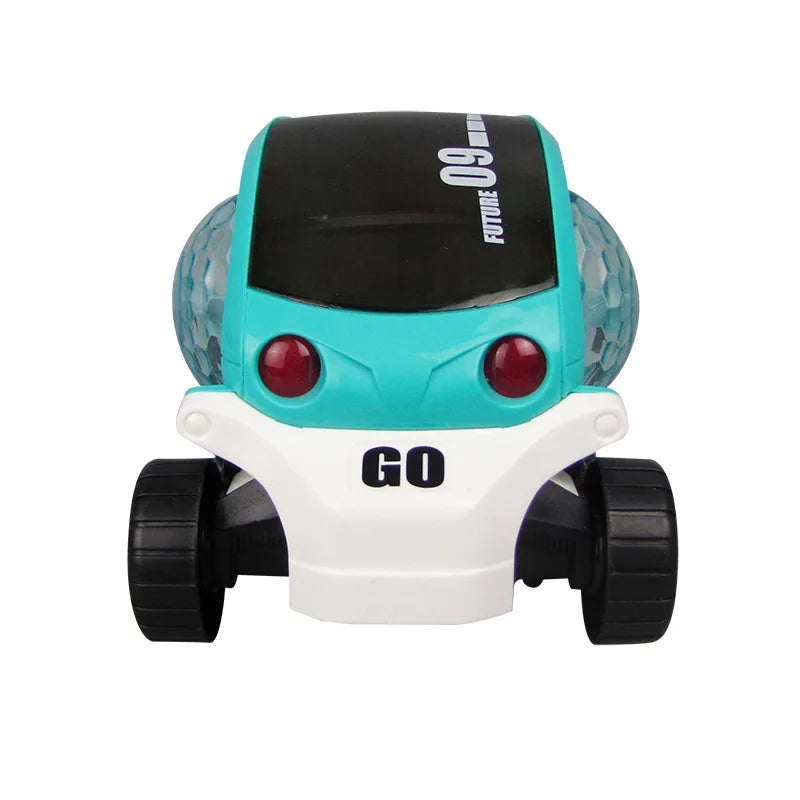 360 Degree Rotating Stunt Car, Bump and Go Toy with 4D Lights and Sounds Musical Car Toy 09 Future Car 3+ Years (Blue)