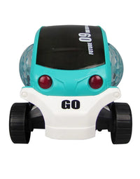 360 Degree Rotating Stunt Car, Bump and Go Toy with 4D Lights and Sounds Musical Car Toy 09 Future Car 3+ Years (Blue)
