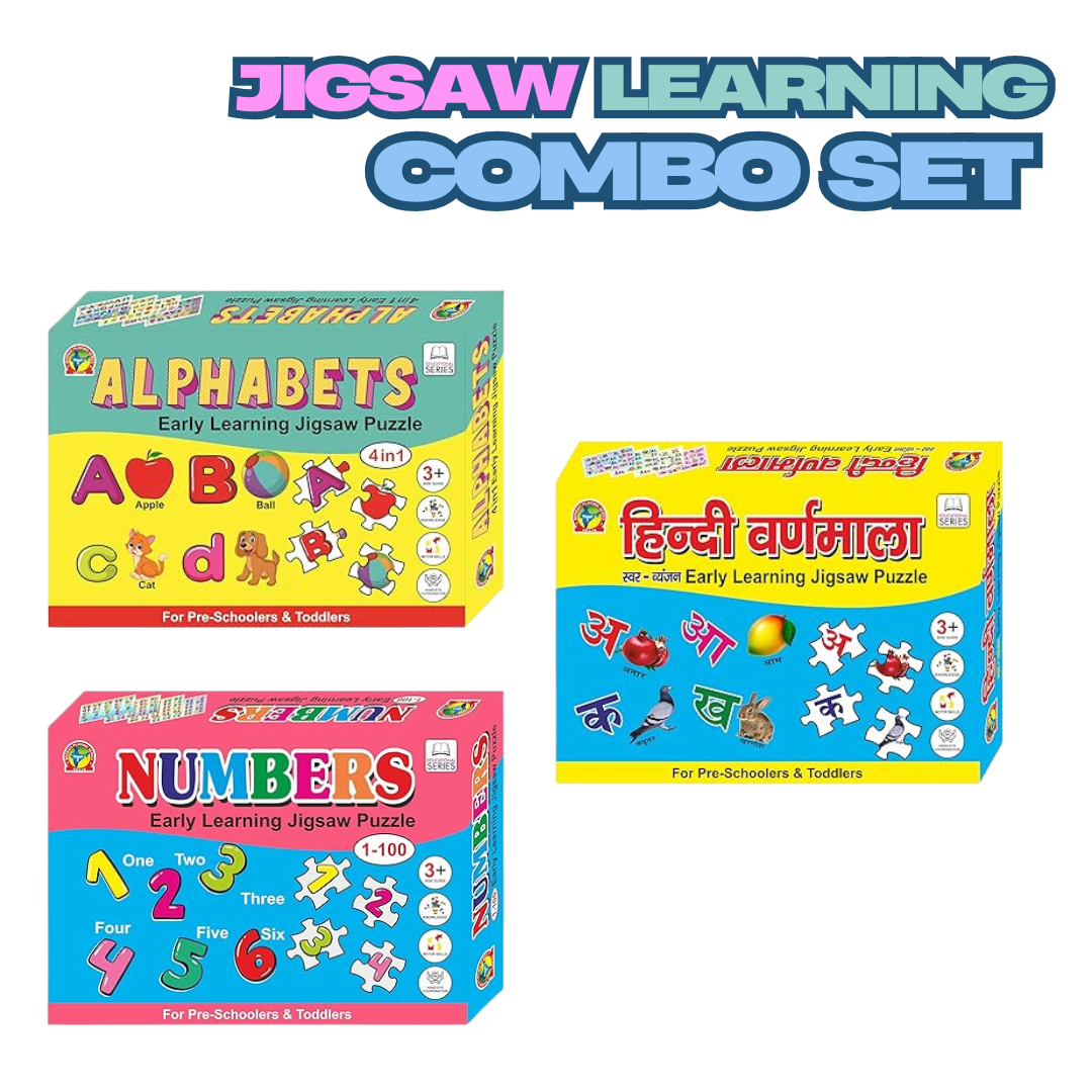 Learning Jigsaw Puzzle Combo | Number, Alphabet, Hindi Varnmala Puzzle (MIX)