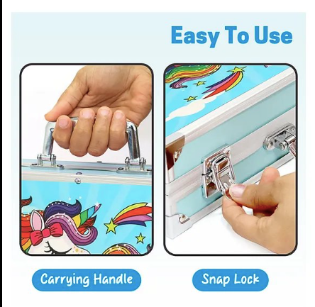 Deluxe Art Drawing Colour Suitcase Kit Set for Kids