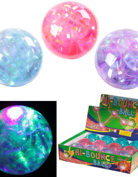 Crystal Bouncing LED Flashing Rubber Fun Ball For Kids- Multi Glitter
