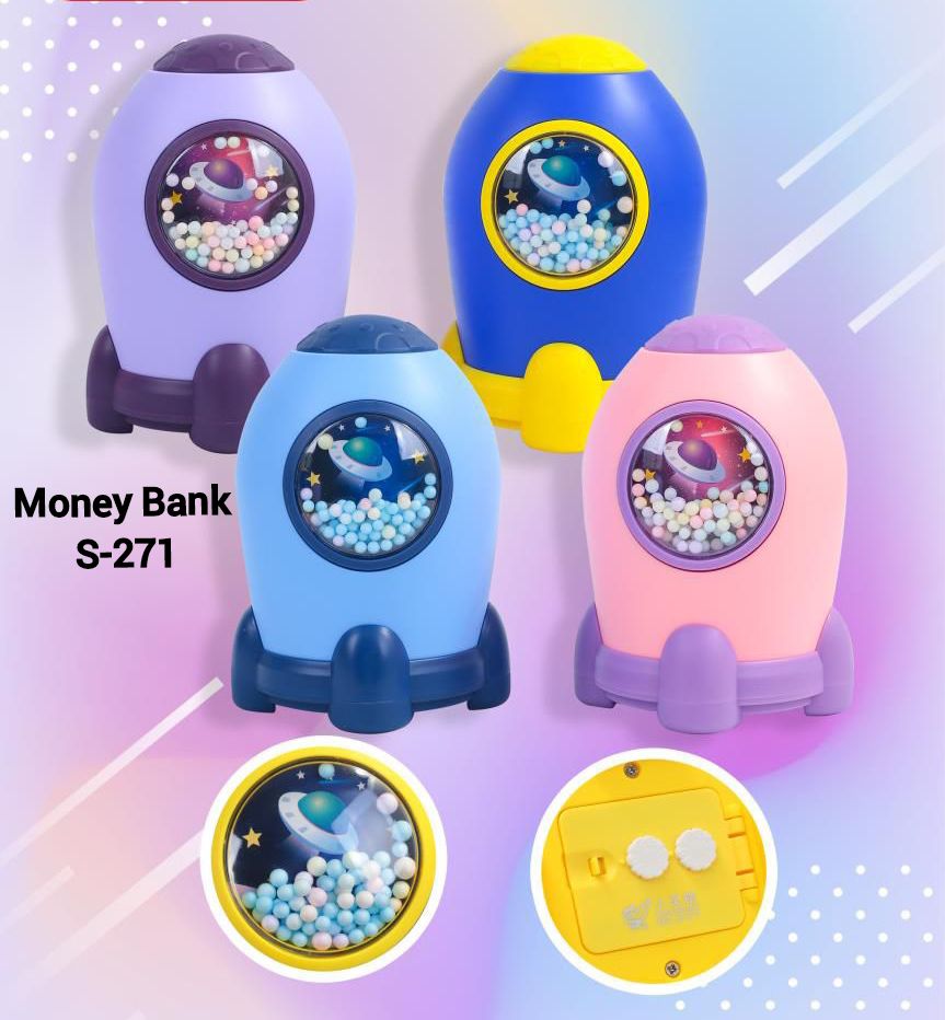 Rocket Piggy Bank for Kids | Steel Coin Bank| 3D embossing Coin Bank