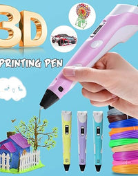 3D Pen with Adapter| 3D Pen for Kids| 3D Pen with 3 * 1.75MM PLA Filaments 10m Each| 3D Printing Pen | 3D Pen Set with PLA Filament Included - Ready to Create (Adapter)
