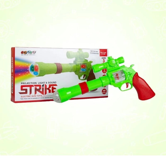 Battery Operated 3D Projection Strike Toy Gun – Interactive Light & Sound Toy for Kids