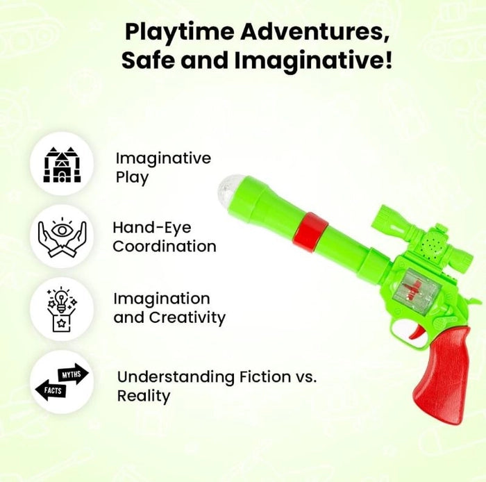 Battery Operated 3D Projection Strike Toy Gun – Interactive Light & Sound Toy for Kids