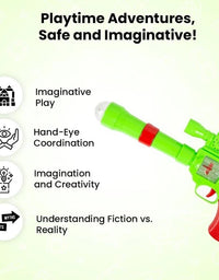 Battery Operated 3D Projection Strike Toy Gun with Vibrant Light & Sound Effects for Kids/Gifts/Toddlers
